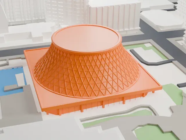 Roy Thomson Hall model, West view