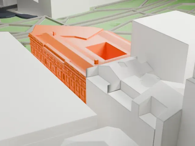 Royal Academy of Exact, Physical and Natural Sciences model, East view