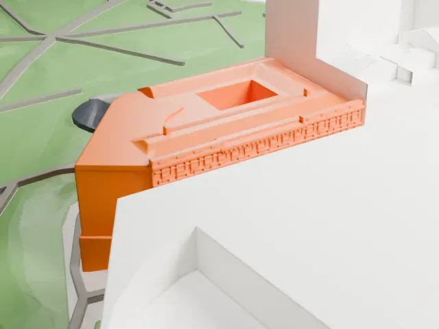Royal Academy of Exact, Physical and Natural Sciences model, South view