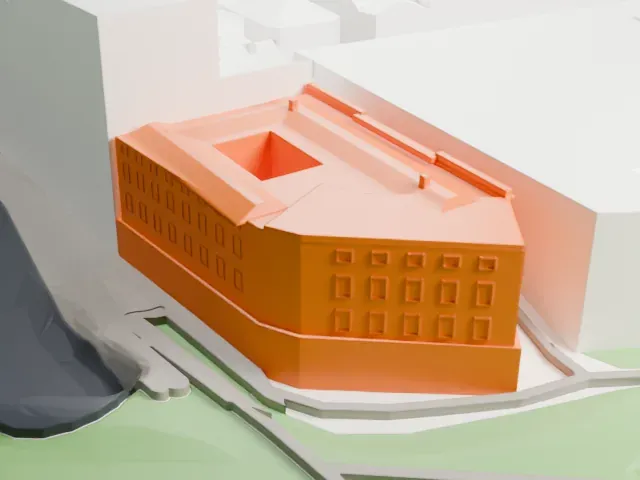 Royal Academy of Exact, Physical and Natural Sciences model, West view