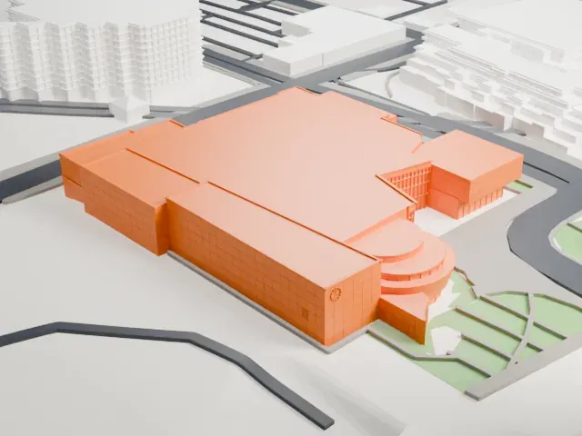 Royal Alberta Museum model, West view