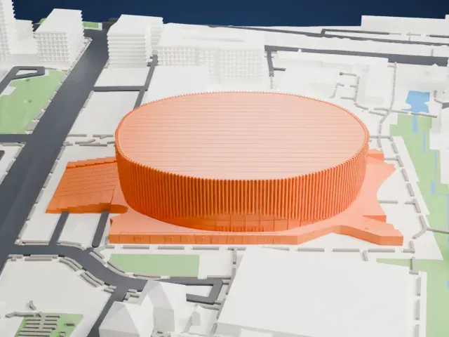 Royal Arena model, West view