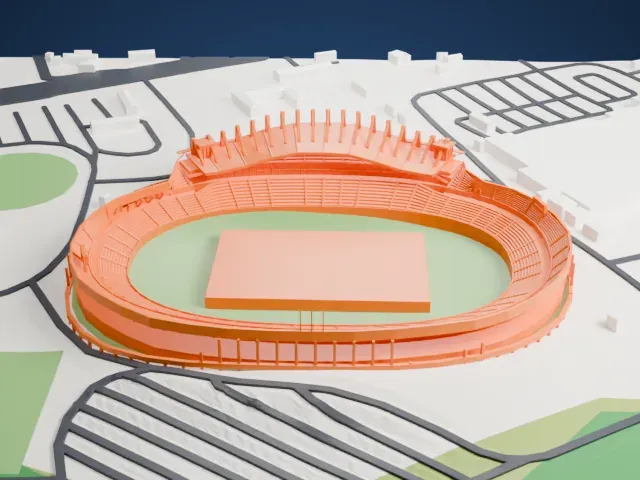 Royal Bafokeng Stadium model, East view
