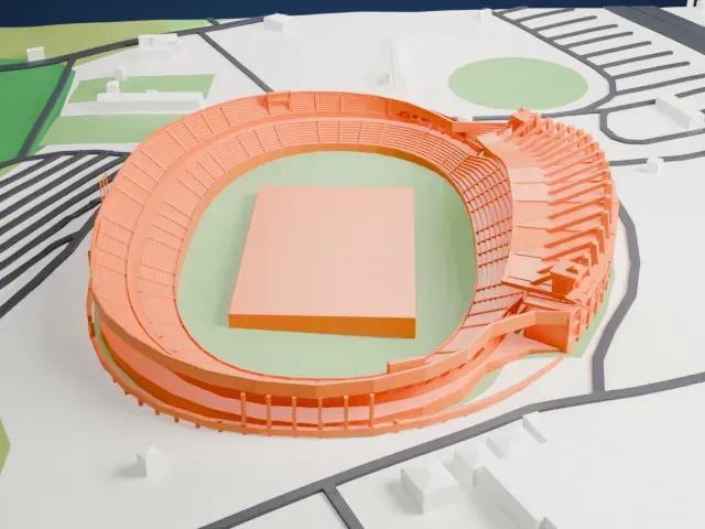 Royal Bafokeng Stadium model, North view