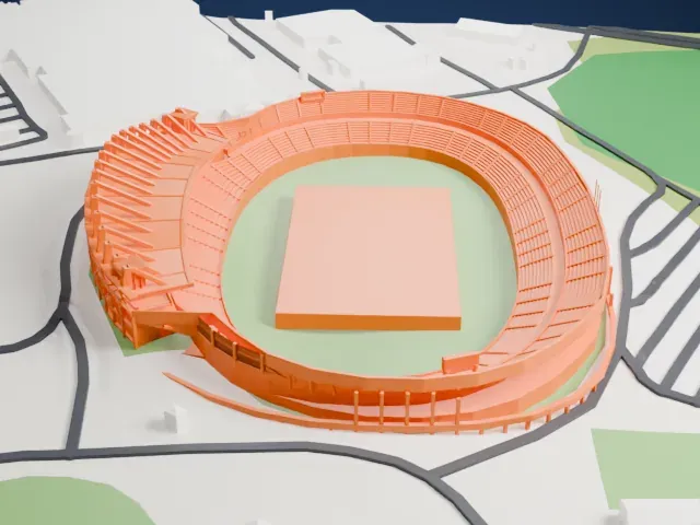 Royal Bafokeng Stadium model, South view