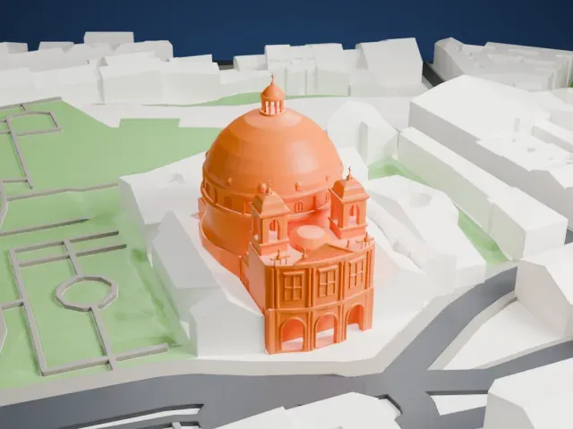 Royal Basilica of Saint Francis the Great model, East view