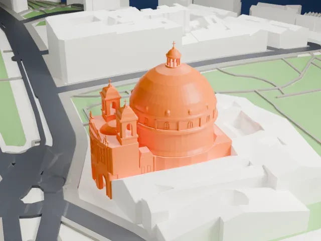 Royal Basilica of Saint Francis the Great model, North view