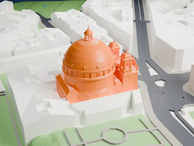 Royal Basilica of Saint Francis the Great model, South view