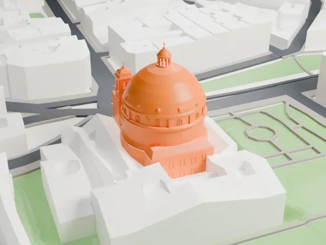 Royal Basilica of Saint Francis the Great model, West view