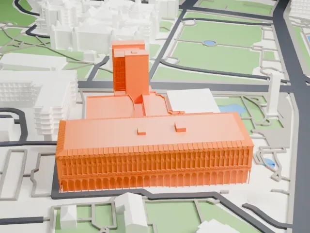 Royal British Columbia Museum model, East view