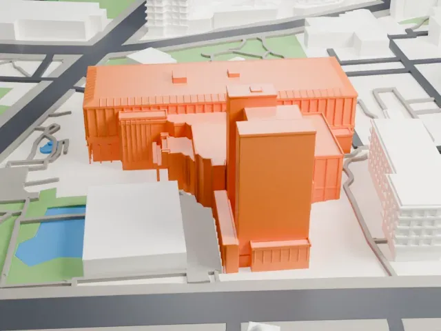 Royal British Columbia Museum model, West view