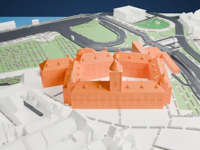 Royal Castle Warsaw model, West view