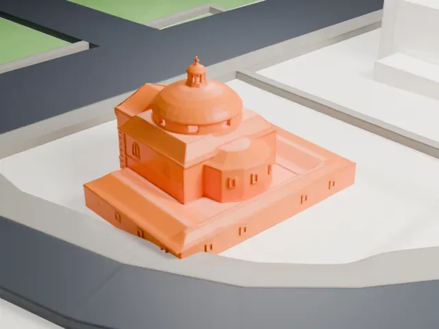 Royal Chapel of St. Anthony of La Florida model, East view