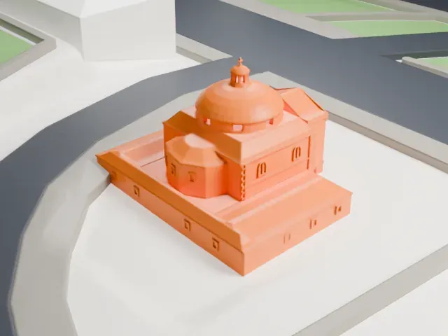 Royal Chapel of St. Anthony of La Florida model, North view