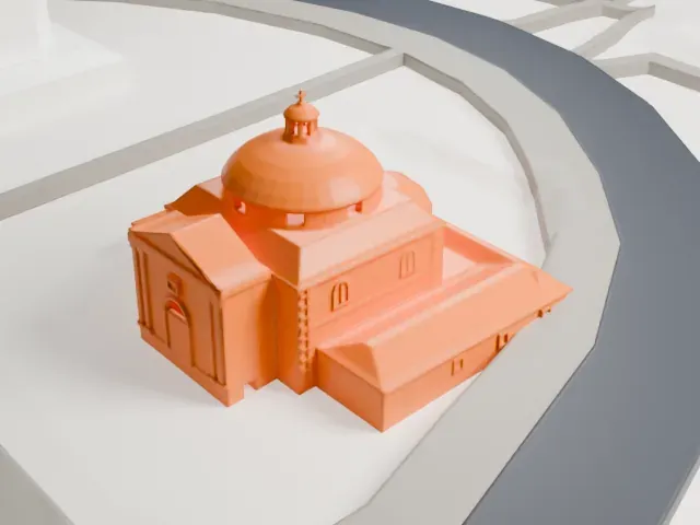 Royal Chapel of St. Anthony of La Florida model, South view