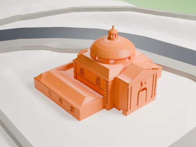 Royal Chapel of St. Anthony of La Florida model, West view