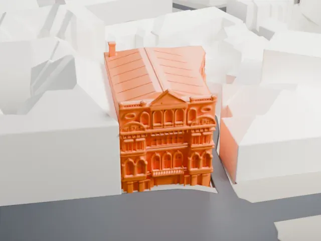 Royal Court Theatre model, West view