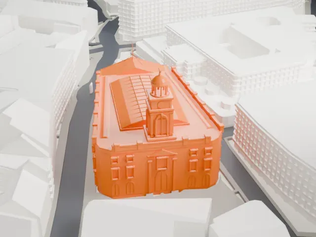 Royal Exchange, London model, East view