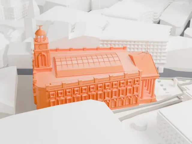 Royal Exchange, London model, North view
