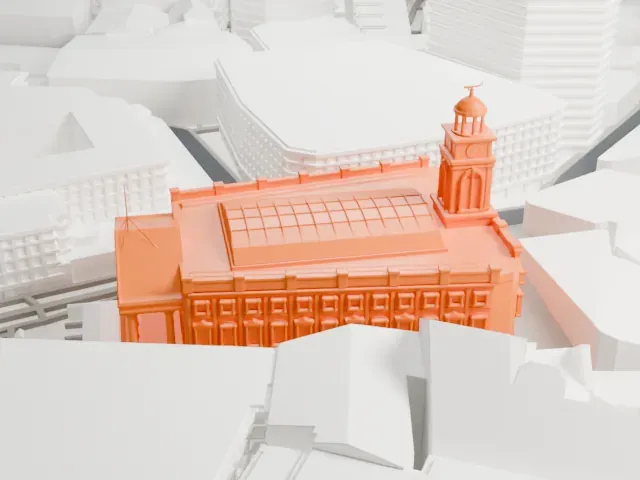 Royal Exchange, London model, South view