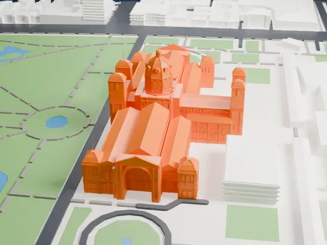 Royal Exhibition Building model, East view