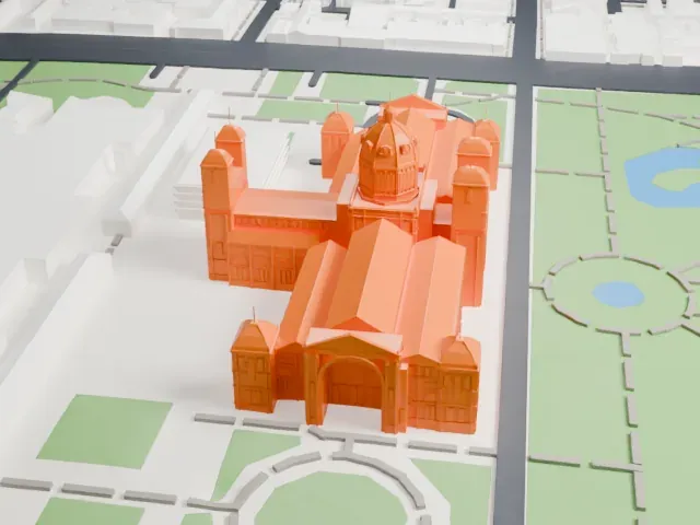 Royal Exhibition Building model, West view