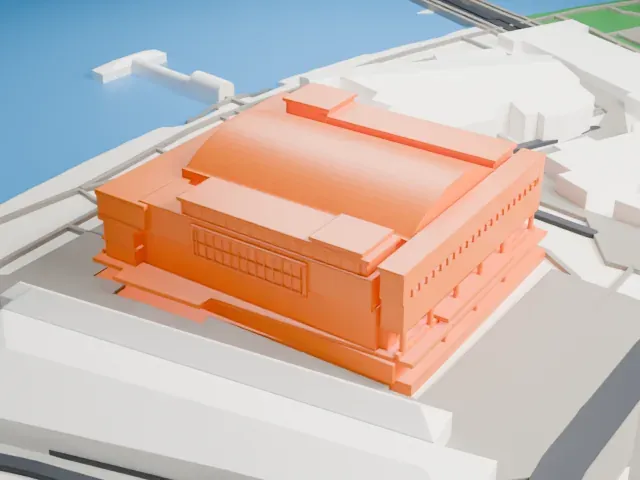 Royal Festival Hall model, South view