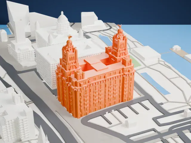 Royal Liver Building model, North view