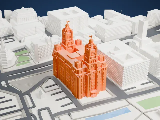 Royal Liver Building model, West view