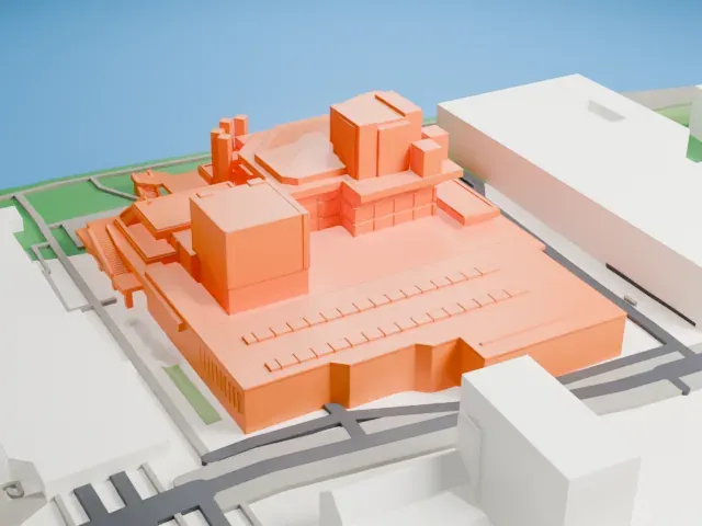 Royal National Theatre model, South view