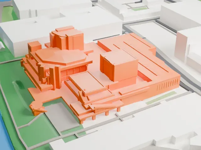 Royal National Theatre model, West view