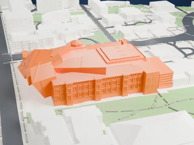 Royal Ontario Museum model, West view