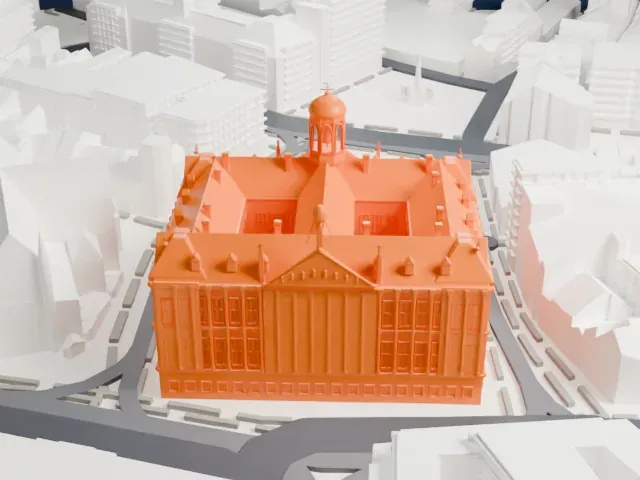 Royal Palace of Amsterdam model, West view