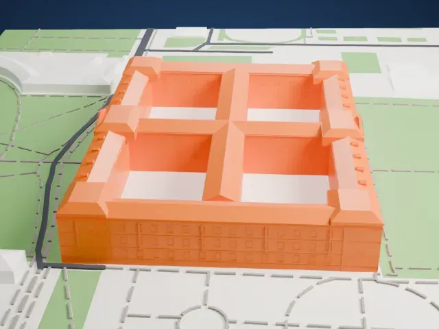 Royal Palace of Caserta model, East view