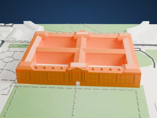 Royal Palace of Caserta model, North view