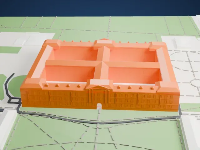 Royal Palace of Caserta model, South view