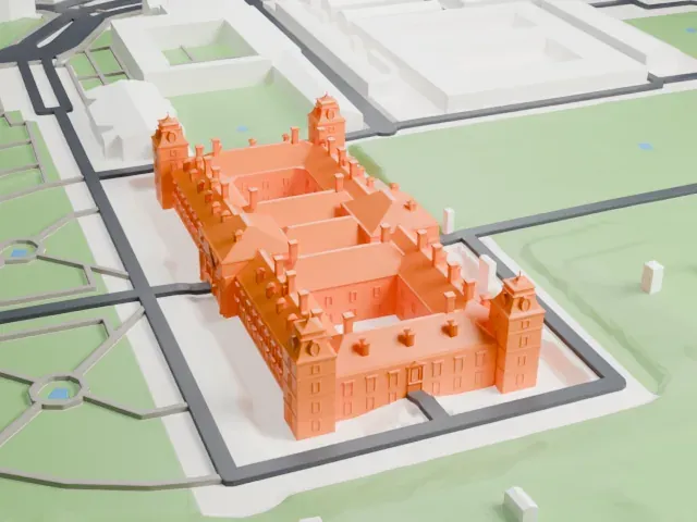 Royal Palace of El Pardo model, East view