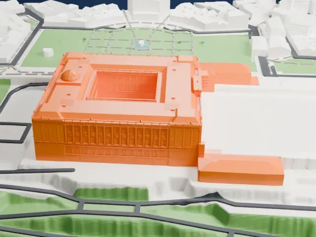 Royal Palace of Madrid model, West view