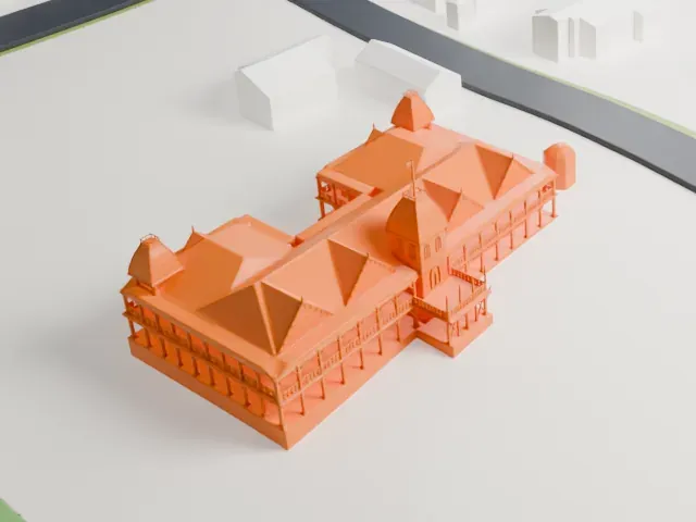 Royal Palace, Tonga model, East view