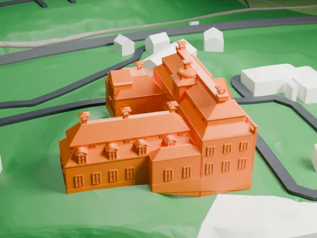 Royal Swedish Academy of Sciences model, East view