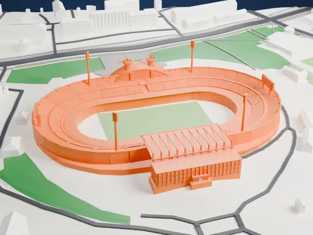 RSC Olimpiyskiy model, East view