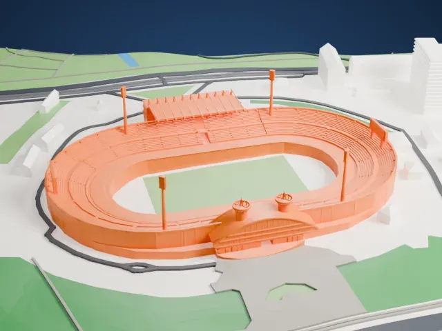 RSC Olimpiyskiy model, West view
