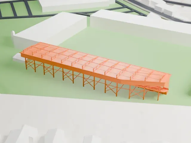 Rugby Park model, East view