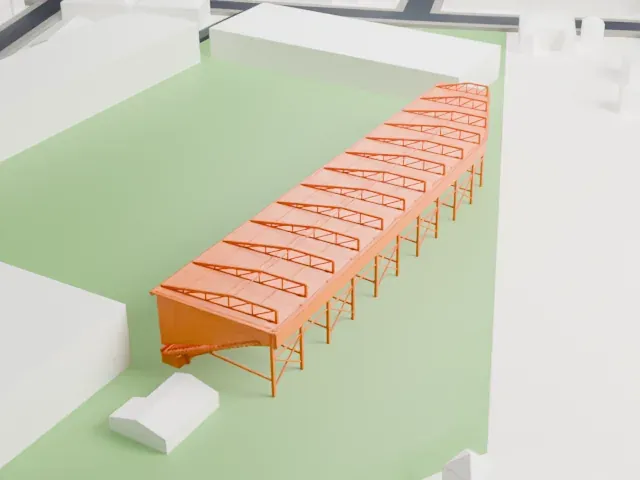 Rugby Park model, South view
