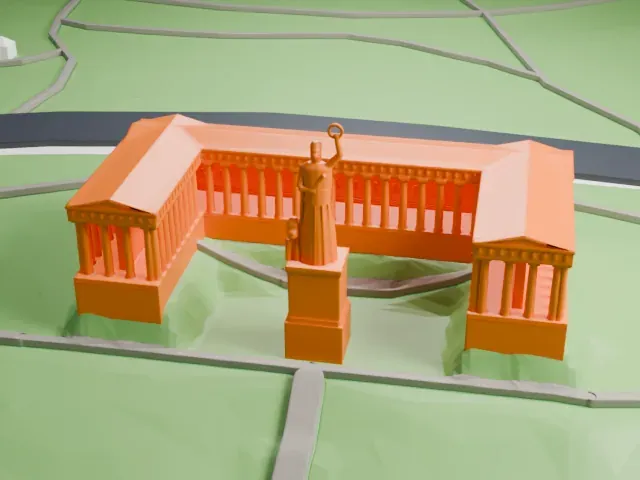 Ruhmeshalle (Munich) model, East view