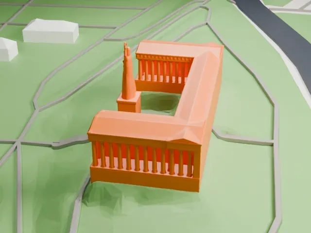 Ruhmeshalle (Munich) model, North view