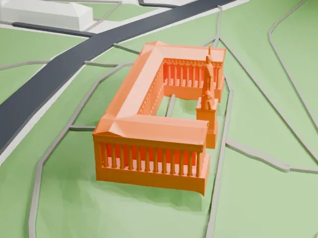 Ruhmeshalle (Munich) model, South view