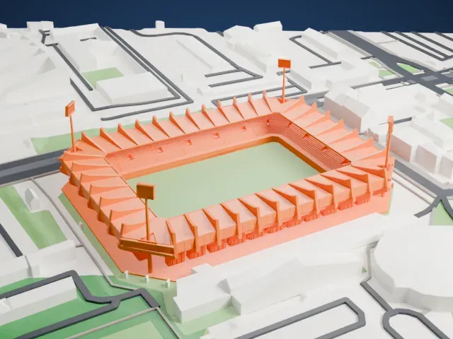 Ruhrstadion model, North view