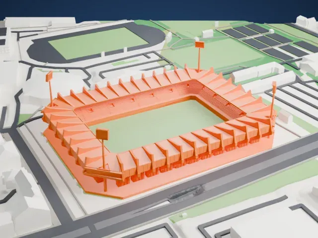 Ruhrstadion model, South view