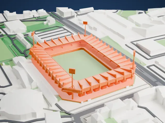 Ruhrstadion model, West view